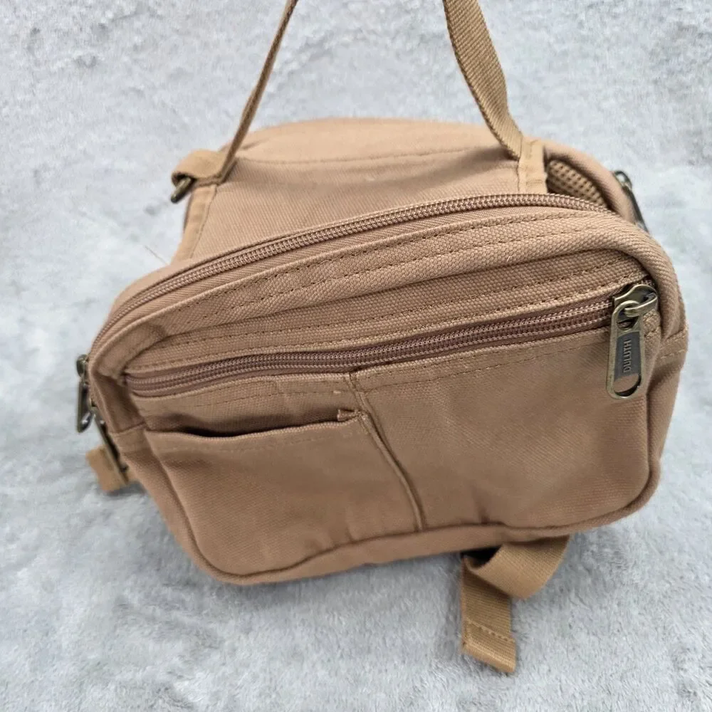Duluth Trading Company Fire Hose Dog Saddle Bags Harness Brown/Tan Size Medium